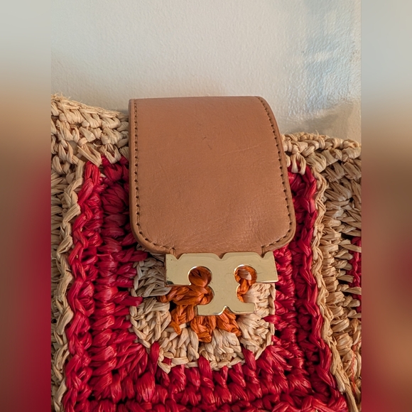 Tory Burch Raffie Multi-Color Handcrafted Crochet Block Patchwork Bag - Picture 5 of 13